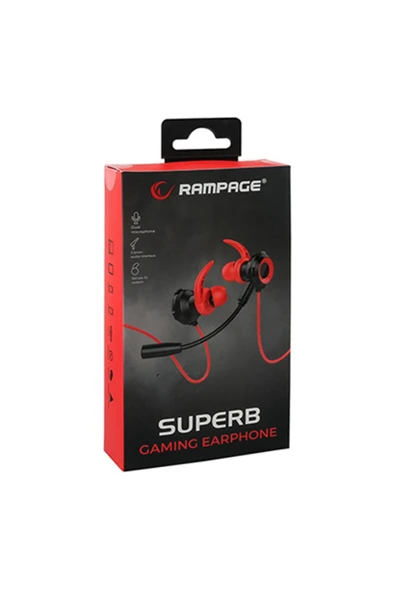 Rampage Superb RM-K21 Kırmızı Mikrofonlu Kulak İçi Kulaklık - 6