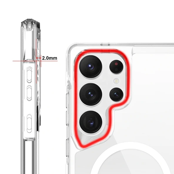 Galaxy S25 Ultra Kılıf Redclick Magsafe Şarj Özellikli T-Max Magsafe Kapak - Resim 5