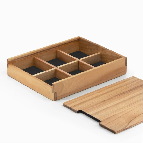 Woodsaka Bölmeli Sürgülü Kapaklı Yatay Kutu - Bahar - 2