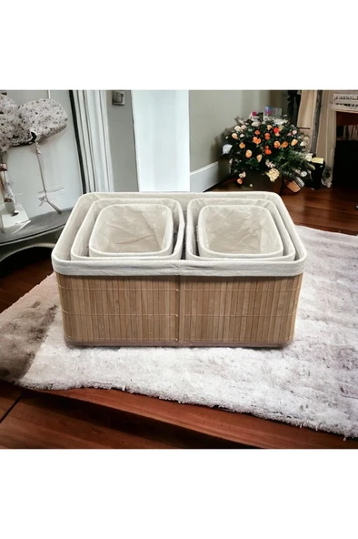 Bambu 5'li Pinterest Stil Organizer Sepet 16573 - 2
