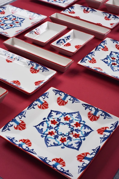 Piatti Naturali 16 Parça 6 Kişilik Çini Kahvaltı Takımı Handmade Kahvaltılık Sunum Seti Servis Tabakları - 2