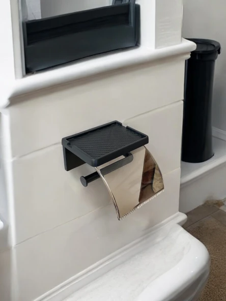 Binnex Deliksiz & Yapışkanlı Tuvalet Kağıdı Askısı Şık ve Kullanışlı Tasarım - 5