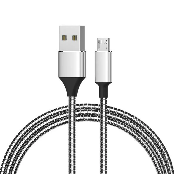 Powermaster 3793 Micro USB Metal Şarj ve Data Kablosu 1mt 2.1A - 4
