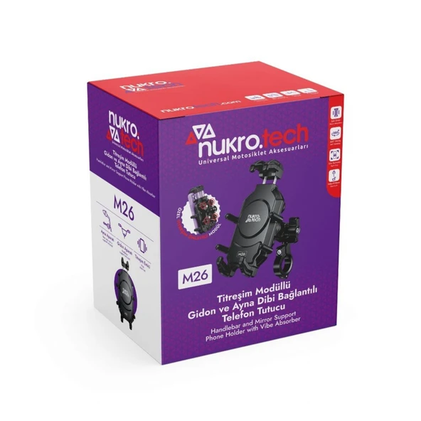 NUKROTECH M26 TİTREŞİM MODÜLLÜ TELEFON TUTUCU - Resim 3