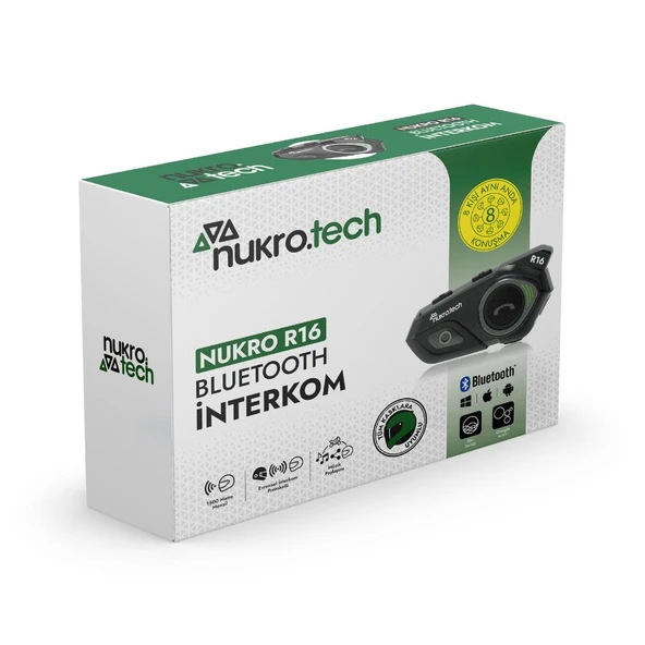 NUKROTECH NUKRO R16 BLUETOOTH 8 KİŞİLİK İNTERKOM SETİ - 2