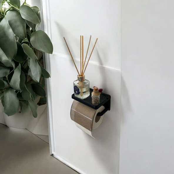 Binnex Deliksiz & Yapışkanlı Tuvalet Kağıdı Askısı Şık ve Kullanışlı Tasarım