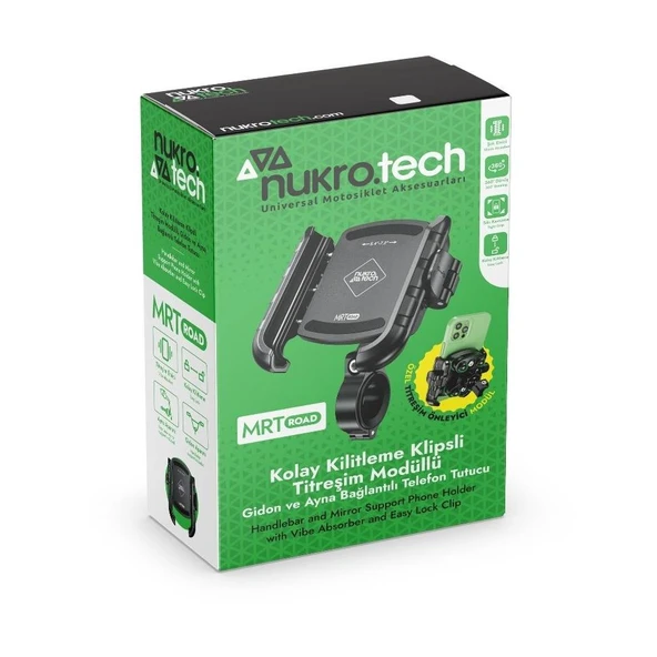 NUKROTECH MRT ROAD TİTREŞİM MODÜLLÜ TELEFON TUTUCU (GİDON VE AYNA APARATLI) - Resim 6