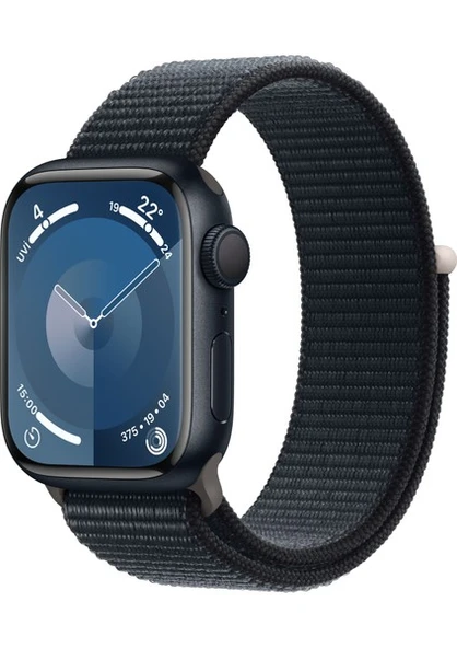 Apple Watch Series 9 GPS 41mm Gece Yarısı Alüminyum Kasa ve Gece Yarısı Spor Loop Kordon Akıllı Saat