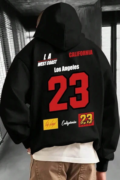 California 23 Baskılı Oversize Sweatshirt - Resim 3