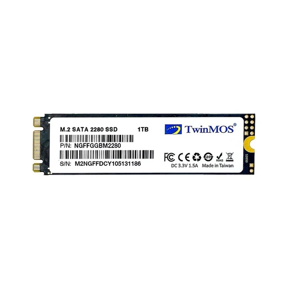 TwinMOS 1 TB M.2 2280 SATA3 (580Mb-550Mb/s) 3DNAND NGFFGGBM2280 SSD Disk
