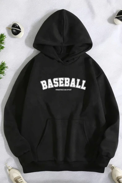 Baseball Baskılı Oversize Sweatshirt ürün görseli