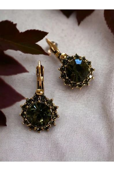 Kristal Taşlı Güneş Figür Küpe - 5
