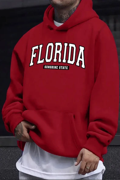 Florida Baskılı Oversize Sweatshirt - Resim 5