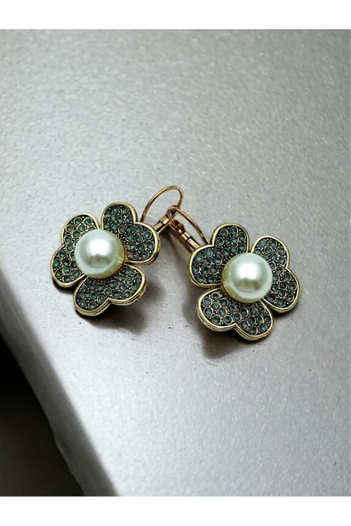 Yonca Figür İnci Detaylı Küpe - Resim 4