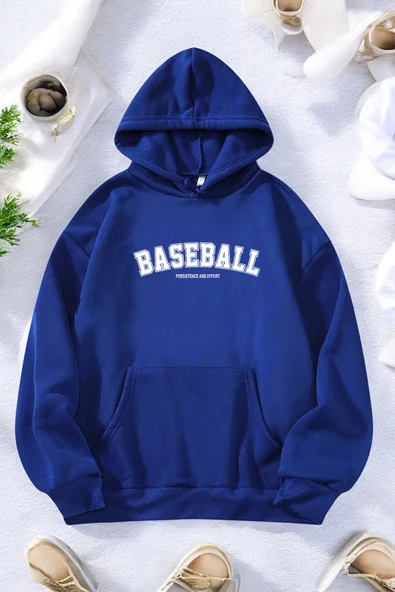 Baseball Baskılı Oversize Sweatshirt - Resim 3