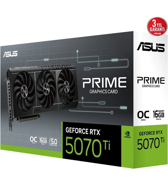 Asus -PRIME-RTX5070TI-O16G-NVIDIA-GEFORCE-RTX 5070 TI-16GB GDDR7-256BIT--OC-2XHDMI-3XDP-DLSS4 Ekran - Resim 2