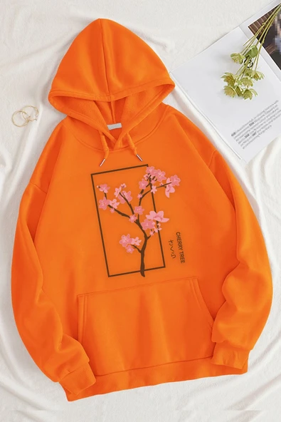 Cherry Tree Baskılı Oversize Sweatshirt ürün görseli 1