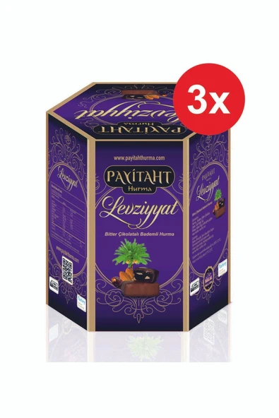 payitaht hurma Levziyyat - Bitter Çikolata Kaplı Bademli Hurma 250gr 3x ürün görseli 1