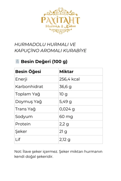 payitaht hurma HURMADOLU HURMALI VE KAPUÇİNO AROMALI KURABİYE 24 ADET - Resim 3
