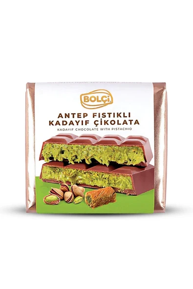 payitaht hurma Antep Fıstıklı Dubai Çikolata Kadayıf Dolgulu Sütlü Çikolata 100g