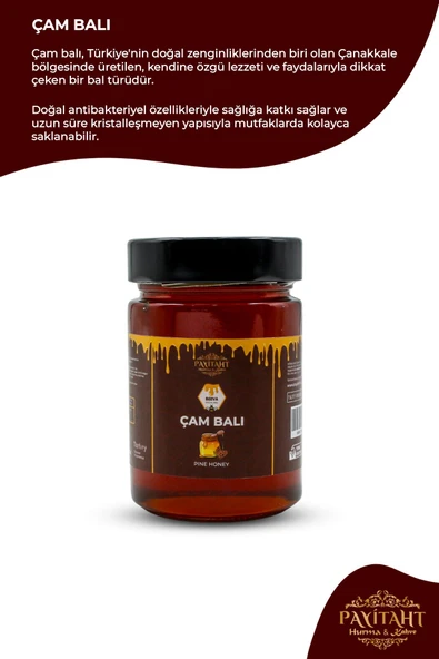 payitaht hurma Çam Balı Çanakkale Bölgesi Önleyici Kristalleşmeyen Yapı Cam Kavanoz 460G - 2
