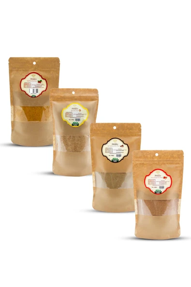 Kuşburnu Tozu- Keçiboynuzu Unu- Nar Çekirdeği- İğde Çekirdeği Unu Tozu Seti 200GRx4'lü Set