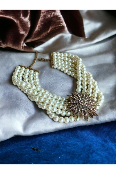 Deniz Kestanesi Figür İnci Tasma Kolye - Resim 3