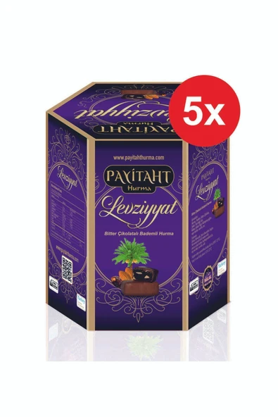 payitaht hurma Levziyyat - Bitter Çikolata Kaplı Bademli Hurma 250gr X5 Paket