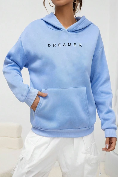 Dreamer Baskılı Oversize Sweatshirt - Resim 5