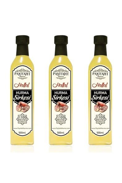 payitaht hurma Hallal Medine Fermente Hurma Sirkesi 500ml X3 Şişe ürün görseli 1