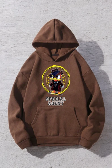 Special Agent Baskılı Oversize Sweatshirt