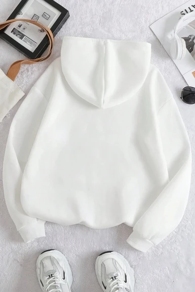 Keep Going Baskılı Oversize Sweatshirt - 4
