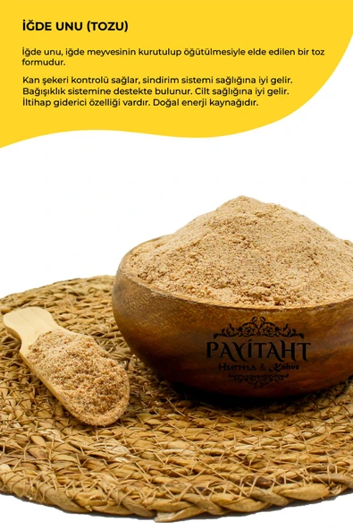 payitaht hurma İĞDE VE ÇEKİRDEĞİ TOZU UNU GÜNLÜK TAZE ÇEKİM 200GR (İĞDE TAM ÖĞÜTÜLMÜŞ) DOĞAL ÜRÜN - 2