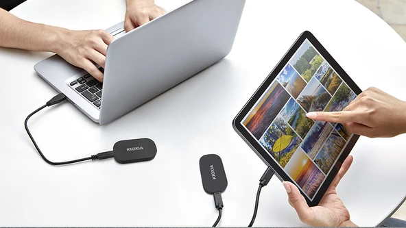 KIOXIA EXCERİA PLUS G2 LXD20K001TG8 1TB 1050/1000MB/s USB 3.2 GEN2 TYPE-C TAŞINABİLİR SSD DİSK - 2