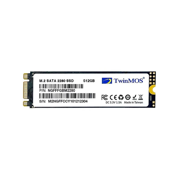 TwinMOS 512 GB M.2 2280 SATA3 (580Mb-550Mb/s) 3DNAND NGFFFGBM2280 SSD Disk