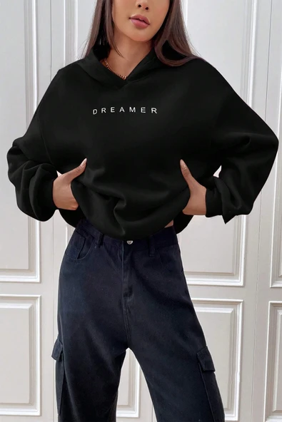 Dreamer Baskılı Oversize Sweatshirt - Resim 3