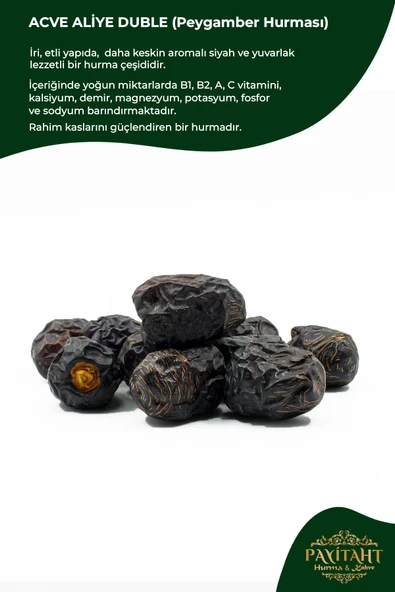 payitaht hurma Acve Aliye Duble Lüks Medine 1kg Yeni Mahsul Etli Yoğun Kıvamlı Aliye Duble Lüks Hurma Acvealiye - 3