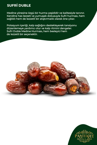payitaht hurma Medine Sufri Lüks Duble Hurma 5kg -yeni Mahsul- Ince Kabuklu Tatlı Lezzetli Sufrilüks5kg - Resim 3