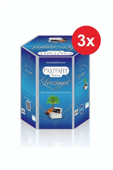payitaht hurma Levziyyat - Beyaz Çikolata Kaplı Bademli Hurma 250gr X3 Paket
