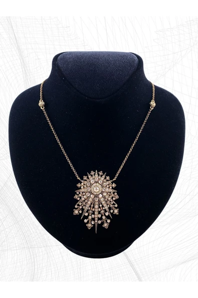 Zirkon Taşlı Kutup Yıldızı Kolye - Resim 4