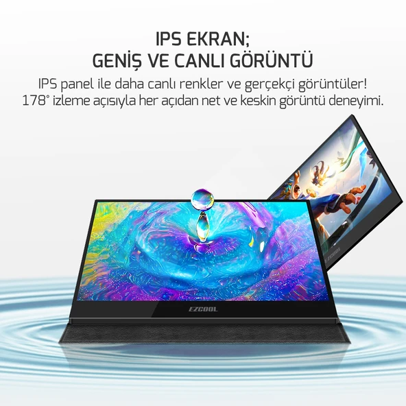 EZCOOL LITE E15 15,6’’ 60HZ FHD PORTABLE TAŞINABİLİR MONİTÖR (SIFIR ÖLÜ PİKSEL GARANTİLİ) - 2