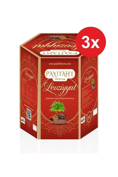 payitaht hurma Levziyyat - Sütlü Çikolata Kaplı Bademli Hurma 250gr X3 Paket