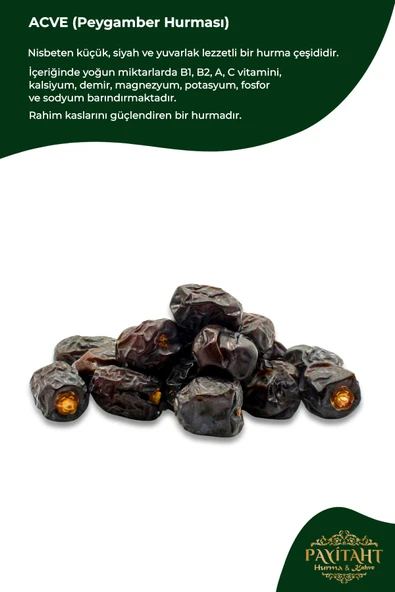 payitaht hurma Medine Mejdul Hurma 500gr Iri Boy Şekersiz Acve (MEDİNE PEYGAMBER HURMASI) 500gr Yeni Mahsül Set1kg - 3