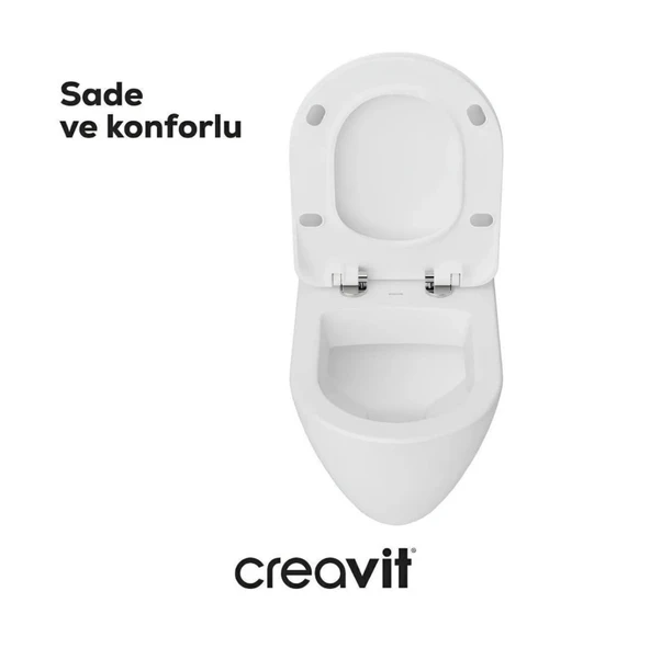 Creavit Terra Rim-Off Asma Klozet Beyaz TP329(Kapak Hariçtir) - 3