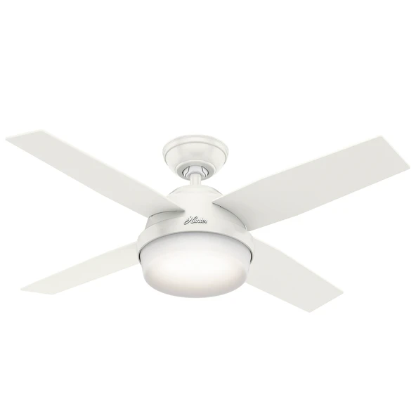 Hunter Fan - Dante Taze Beyaz - 112 Cm. Aydınlatmalı Uzaktan Kumandalı Tavan Vantilatörü