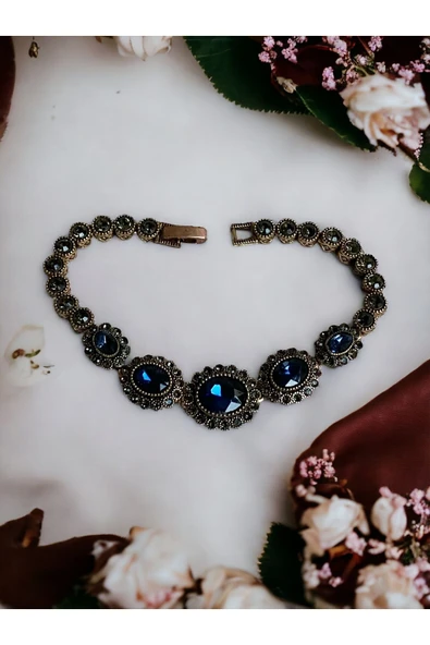 Oval Kristal Taşlı Bileklik - 5