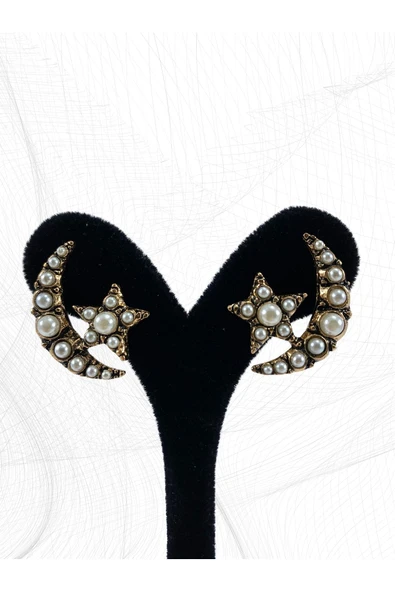 Zirkon Taşlı Ay Yıldız Küpe - Resim 11