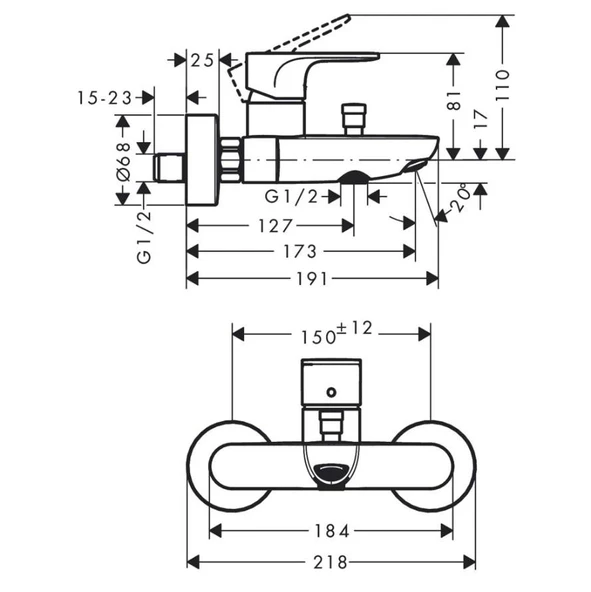 Hansgrohe Rebris+Crometta Banyo Seti - 5