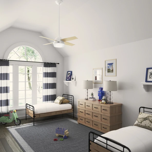 Hunter Fan - Dante Taze Beyaz - 112 Cm. Aydınlatmalı Uzaktan Kumandalı Tavan Vantilatörü - 6