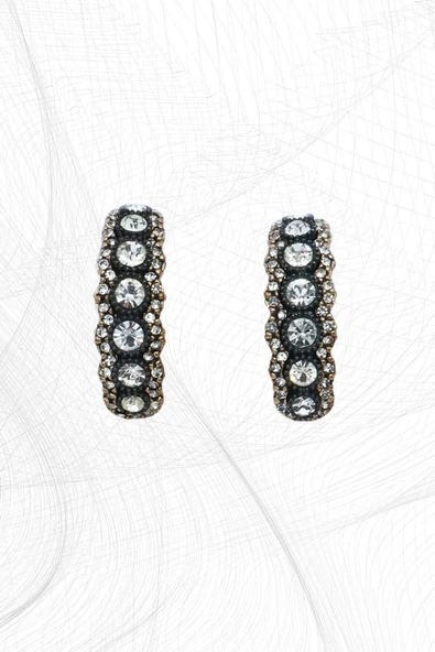 Zirkon Taşlı Elmas Montür Küpe - Resim 4